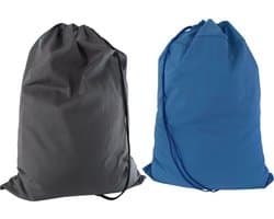 Bluvardi katoenen waszakken set van 2 stuks - XXL -indigo-antracit