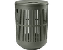 Zone Denmark Ume Wasmand met Deksel - 60 liter - Olive green (groen) - Kunststof - Ronde Wasmand met Hengsel - Wasbox of Opbergmand — afbeelding 1