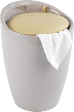 Moderne Badkamerkruk en Wasmand met Opbergruimte - Wit — thumbnail 4