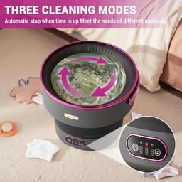 Stervia Opvouwbare Mini Wasmachine - Campingwasmachine - Centrifuge - 13 Liter - 3 Reinigingsmodi - Zwart - 32 x 32 x 33,5 cm — thumbnail 4