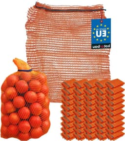 Raschelzakken - Aardappelzakken Fruitzakken - Opslag Groenten Fruit - Optimale Luchtcirculatie - 35 x 50 cm - Oranje — thumbnail 1