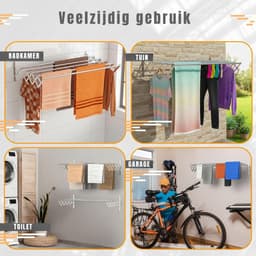 Core® Wanddroogrek Inklapbaar - Wanddroogrek - Zilver - ‎80cm x 100cm x 15cm — thumbnail 4