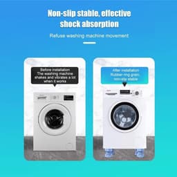 Verstelbare Beugelbasis - Apparaatvoetjes Wasmachine - Apparaten Verhoging - Antislip Schokabsorptie - 7 x 7 x 9 cm - Grijs — thumbnail 5