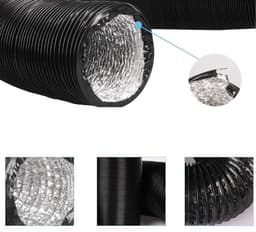 100mm 5M Wasdrogerontluchtingsslang - Flexibele Afvoerslang Voor Wasdroger - Aluminium Geïsoleerde Flexibele Slangenset - Inclusief 2 Klemmen — thumbnail 3