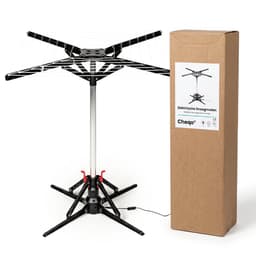 Cheqo® Elektrische Droogmolen - Ronddraaiende Droogmolen - Roterende Wasdroger - Draaiend Droogrek - Elektrisch Wasrek - Wasdroger - Inklapbaar en Opvouwbaar - Energiezuinig met Automatische Uitschakeling - voor Binnen - Wasmolen - Droogrek — thumbnail 4