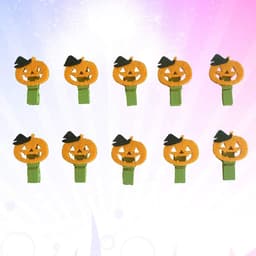 Houten Clips - Pompoen Pinnen - Berichten Tonen - Fijne Afwerking - 10 Stuks - Oranje — thumbnail 3