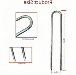 Duurzame Grondankers voor Tent en Tuin, Galvanized Grondpinnen, 30 cm, 4 Stuks, Ideaal voor Trampolines en Schommels — thumbnail 5