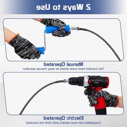 Drain Snake Ontstopper voor Elektrische Afvoerreinigingsmachine, 5.5m Veer met Boorconnector, Handmatige Ontstopper met Handschoenen voor Efficiënte Afvoerreiniging en Verstopte Leidingen — thumbnail 3