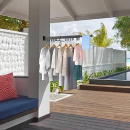 Opvouwbaar Wanddroogrek met Haakjes - Sterke Kledingdroger voor Binnen en Buiten, Ruimtebesparend Droogrek voor Balkon, Badkamer en Slaapkamer — thumbnail 2