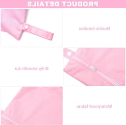 Herbruikbare Waterdichte Tas voor Zwemmen, Klein 40 x 30 cm, Met Rits, Ideaal als Luiertas, Reiswaszak en Sporttas, Roze Paars, Set van 2 — thumbnail 2