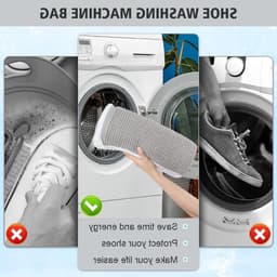 Herbruikbare waszakken set van 2 voor wasmachine en droger, ideaal voor sneakers, sokken en lingerie (Donkergrijs) — thumbnail 4