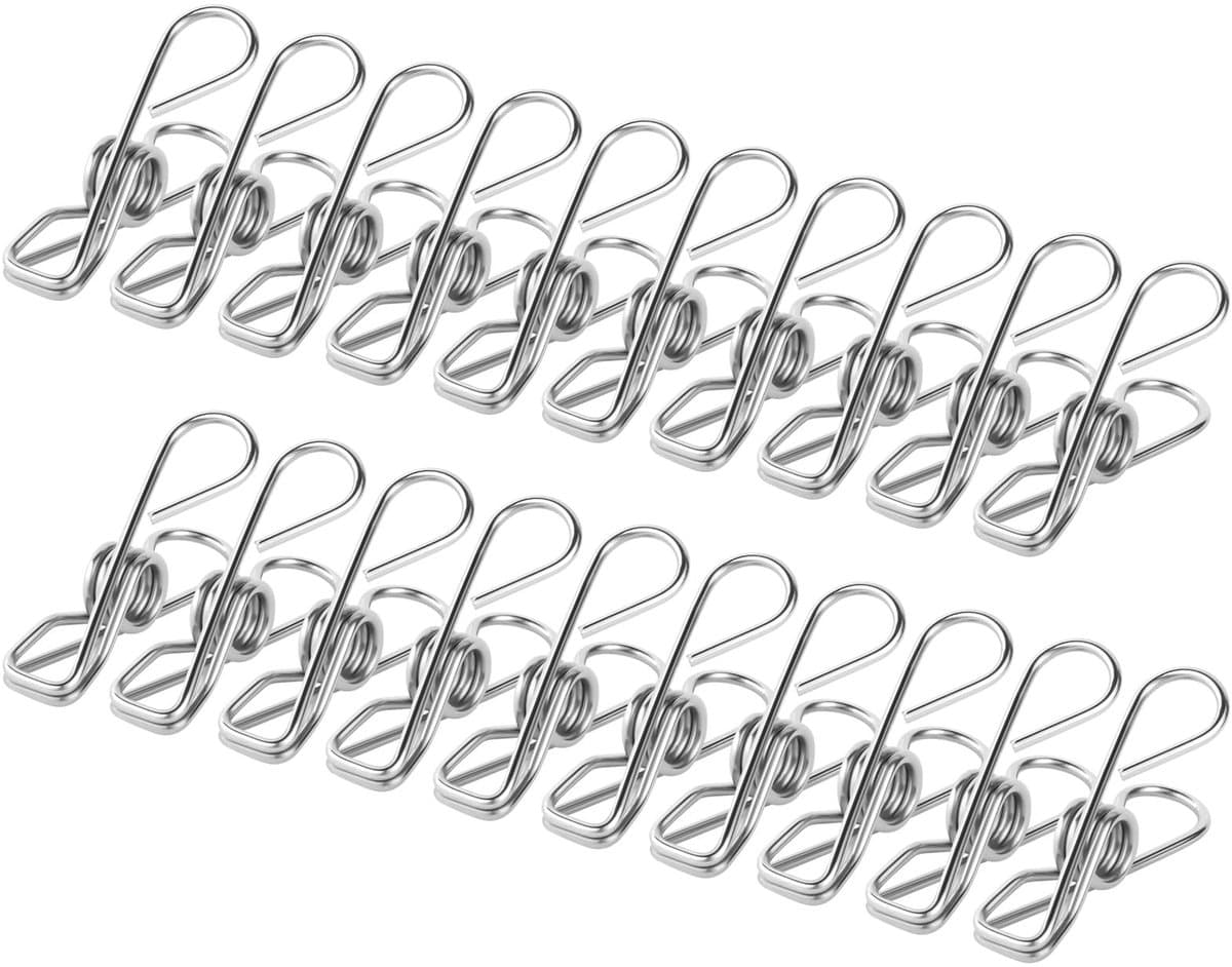 aladdien - Wasknijpers - Roestvrij staal - Sterke grip - 100 stuks - Waslijn en kledinghanger - Duurzaam en winddicht - Voor thuis en kantoor — afbeelding 1