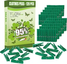 Wasknijpers - Kledinghangers - Was ophangen - Anti-afdruk systeem - 40 stuks - Groen — thumbnail 4