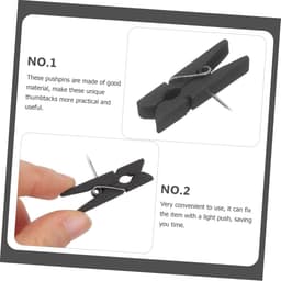 Decoratieve Punaises - Met Clips - Foto's Ophangen - Rustieke Stijl - 50 Stuks - Zwart — thumbnail 2