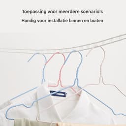 Kledinglijn met Haken - Reis Waslijn - Buiten Drogen - Windproof Ontwerp - 5 Meter - Grijs — thumbnail 4