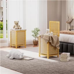 Wasverdeler - Wasmand Voor Badkamer, Slaapkamer En Wasruimte - Naturel — thumbnail 3