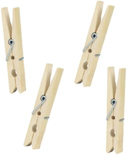Urban Living Basic Size wasknijpers - 48x - bamboe - 7 cm — thumbnail 1