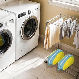 Set van 2 Waszakken voor Schoenen, Geschikt voor Wasmachine, Dubbele Rits en Vakken, 360° Reiniging, Herbruikbare Waszak voor Diverse Schoenen en Maten, Geel — thumbnail 4
