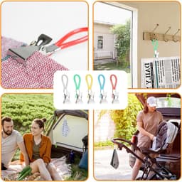 20 stuks metalen handdoekclips - gekleurd plastic touw - badkamerclips - keukenclips - met ophangringen -15*20*50mm- geschikt voor gebruik in badkamers, keukens, kamers, enz. - geel, rood, blauw, groen, wit — thumbnail 5