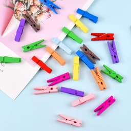 50 houten wasknijpers van 1,3 inch met 2 meter jute koord voor knijpers, decoratie en hobbygebruik — thumbnail 2