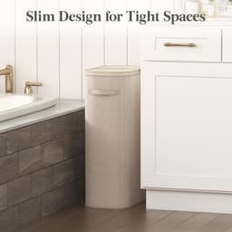 Wasmand - Wasmand met deksel - Grote Wasmand - Wasmand slaapkamer - Wasmand 65 Liter - Wasmand - Beige — thumbnail 3