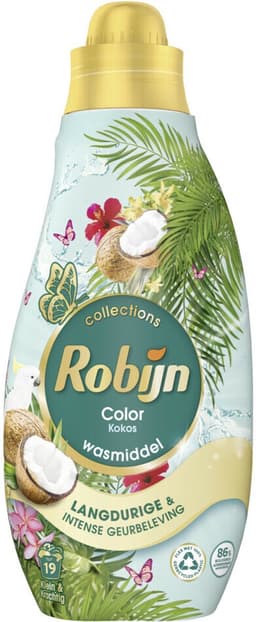 Robijn - Klein & Krachtig Wasmiddel Kokos Sensation 19 Wasbeurten - 8 x 665 ml - Voordeelverpakking — thumbnail 1