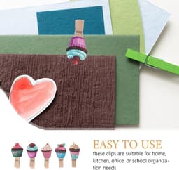 Houten Clips - Decoratieve Klemmen - Foto's Ophangen - IJsvorm Design - 100 Stuks - Diverse Kleuren — thumbnail 5