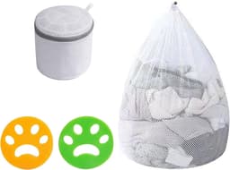 Herbruikbare waszak met trekkoord, anti-haar net voor de wasmachine, ideaal voor het verwijderen van dierenharen en delicate kledingstukken — thumbnail 1
