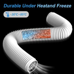 Afvoerslang - Flexibele buis - Ventilatie verbeteren - Vlamvertragend materiaal - 150mm 2.5m - Wit — thumbnail 4