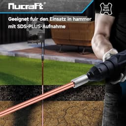 Grondnagel Indrijver - Aarde Anker - Diepe Aarding Plaatsen - SDS Plus Systeem - 100 x 25 mm - Metaal — thumbnail 3