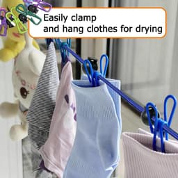 Reiswaslijn - Uittrekbaar - Kleding Drogen - Met Knijpers - Tot 3.6m - Blauw — thumbnail 4