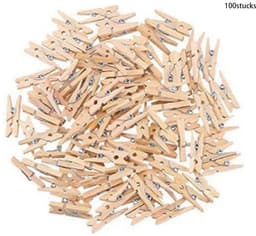 TOVBMUP Mini wasknijpers - Duurzaam hout - 25 mm kleine houten wasknijpers - Fotoklemmen - Hobbyklemmen - 100 stuks — thumbnail 1
