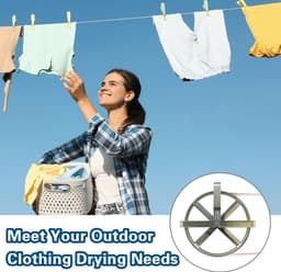 Waslijn Katrol - Kleding Lijn - Efficiënt Droogproces - Weerbestendig Metaal - 8 Inch - Zilver — thumbnail 4