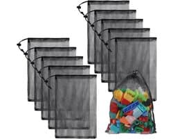 Set van 10 Nylon Mesh Waszakken 20x30cm met Trekkoord - Ideaal voor Wasmachine, Sportuitrusting en Organisatie