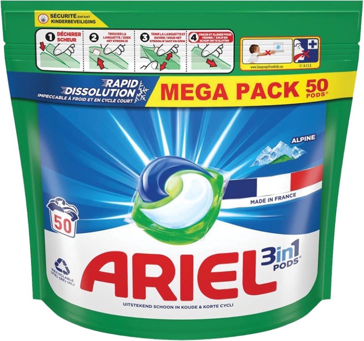 Ariel 3in1 Pods Alpine (2 x 50 Pods) — afbeelding 1