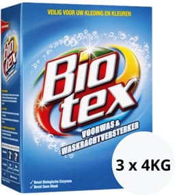 Biotex Voorwas & Waskrachtversterker Waspoeder - 3 x 4 KG - Voordeelverpakking — thumbnail 2