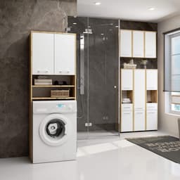 Wasmachine Ombouw - Opbouwmeubel - Kast Wasdroger - Meubel - ruimtebesparend — thumbnail 3