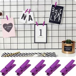 Mini Houten Clips - Kleine Knijpers - Decoratie en Organisatie - Natuurlijke Houtconstructie - 100 Stuks - Paars — thumbnail 3