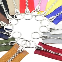 Zip Puller, metalen ritsen, 1 stuks 70/90 cm 5# dubbele schuif metalen ritsen open ritssluiting O-ring hoofdritsen zwart 5#, 90 cm — thumbnail 3