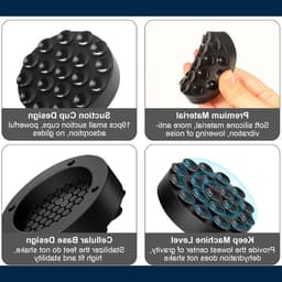 Anti Trillingsmat Wasmachine - en Wasdroger - Geluidsdempende Antislip Mat - Rubber Mat Trillingsdempers - Trillingsdempers wasmachine – Extra dik - Voetjes wasmachine & droger - Wasmachine demper – Anti trillings - vibratie - dempers pads – Antislip — thumbnail 2
