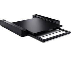 ProductXpert Stacko™ - Stapelkit - Tussenstuk - Uitschuifbare Plank met Handdoekhouder - Wasmachine en Droger - Zwart - Antislip — afbeelding 1