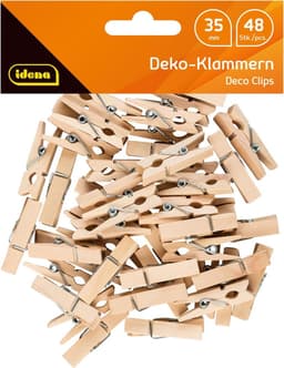 Houten Knijpers - Wasknijpers Set - Kleding Drogen - Natuurlijk Hout - 24 Stuks - Bruin — thumbnail 5