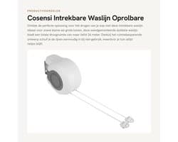 Dailygoods- Waslijn Uittrekbaar - Wanddroogrek - 2x 13 Meter - Duurzaam - Ruimtebesparend - Eenvoudig te Installeren - Drooglijn