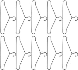 Dailygoods- Poppenkleerhanger Ruimtebesparend - Metalen Hanger - Lichtgewicht - Draagbaar - Decoratief - 150 mm - Poppenhanger — thumbnail 1