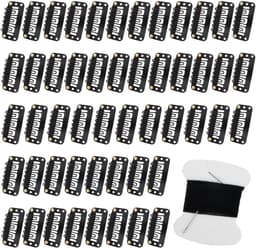Dailygoods- Pruikclips 50 stuks - U-vormige Metalen Clips - Haarverlengingen - Siliconen Bescherming - Koolstofstaal - 3,3 x 1,6 cm - Haarklemmen — thumbnail 1