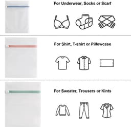 7 stuks wasnetten voor wasmachine - 3 maten waszakken met ritssluiting - beschermt kleding tegen vervorming en vouwen - voor truien, overhemden, ondergoed, kousen — thumbnail 5