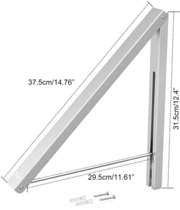 Dailygoods- Vouwen Hanger Ruimtebesparend - Intrekbare Muur Houder - Kledinghanger Antislip - Ideaal voor Kleine Ruimtes - Tot 27 kg Belastbaar - Eenvoudig Opvouwbaar - Muurhanger — thumbnail 5