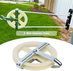 Dailygoods- Waslijn Katrol 15,5 cm - 2x Waslijn Uittrekbaar - Duurzaam Impactplastic - Ondersteuning voor Touw tot 3/8" - Eenvoudig te Installeren - Wit — thumbnail 5