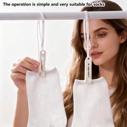 Dailygoods- Wasknijpers 24 stuks - Antislip PP Kunststof/Metaal - Verstelbare Ophangkoord - Duurzaam/Weerbestendig - Ergonomische Grip - Krachtige Veer - Wasclips — thumbnail 2