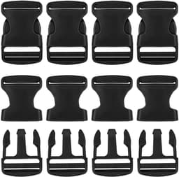 Seb3 - vervangende clips - stevige kunststof - zwart - buckles voor rugzakbanden - 8 stuks - ideaal voor volwassenen — thumbnail 1
